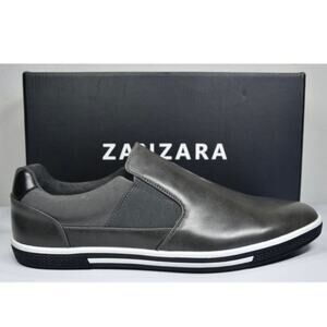 Zanzara Gray Men Lucky Slip-On Sneaker Size 11.5 Soft Leather Padded Insole New